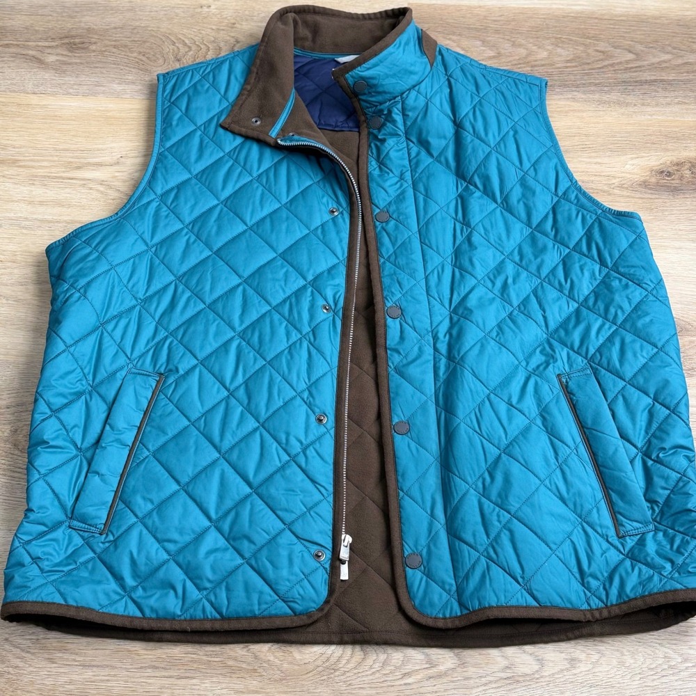 Peter Millar Quilted Fleece Lined Vest Mens Size XL Blue Golf Luxury Preppy
EUC